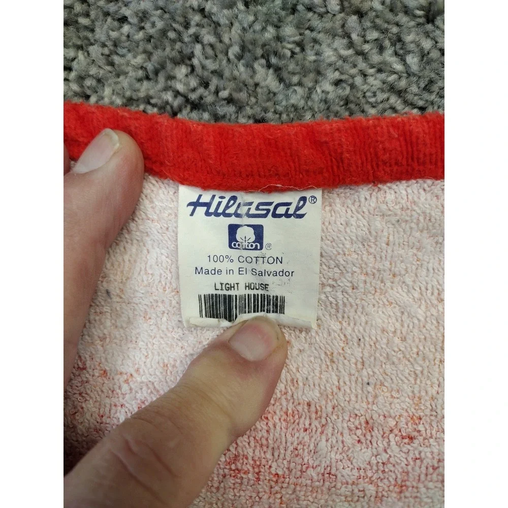 Vntg HILASAL LITEHOUSE PRINT Beach Towel Approx. 56